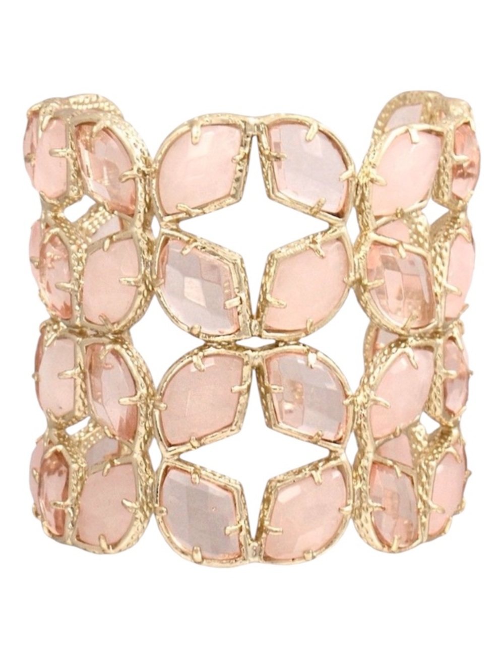 Kendra Scott Vintage Paley Gold Cuff in Rose Quartz and Pink Glass - Picture 11 of 11